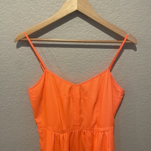 J Crew Factory Womens Ladies Cami Dress 43785 Coral Size 8 Pockets Lined Summer - Picture 3 of 13